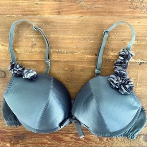 Aerie 🦅 LE graphite gray flouncy push-up bra